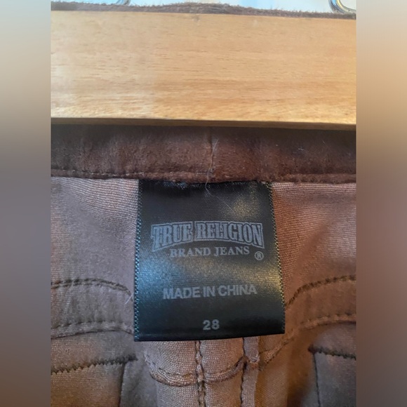 Brown Suede-like True Religion Skinny Jeggings - Picture 3 of 3